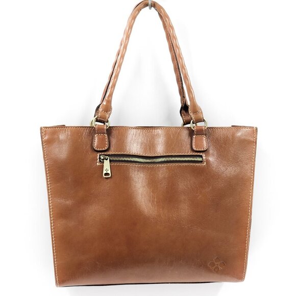 PATRICIA NASH Zancona Tooled Florence Brown Cognac Leather Tote - Picture 3 of 9